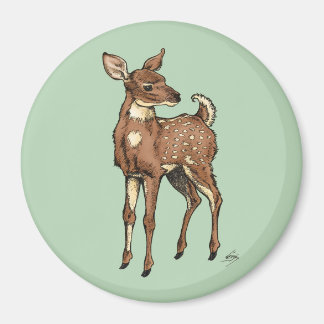 Aimant Baby Fawn avec arrière - plan menthe