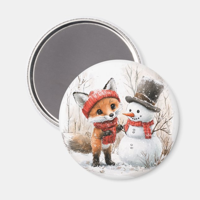 Aimant Baby Fox et Snowman (Recto/Verso)
