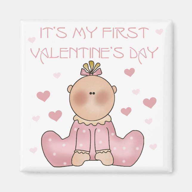 Aimant Baby Girl 1er Saint Valentin (Devant)