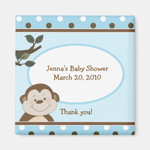 Aimant Baby shower Bambino mignon Singe bleu Faveur