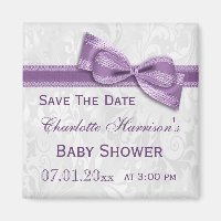 Baby shower Blanc Damas & Faux Bow Enregistrer La