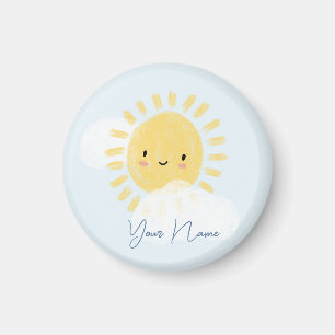 Aimant Baby shower d'anniversaire personnalisé Sunshine