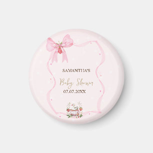 Aimant Baby shower de la fraise, de l'oie, des points du 