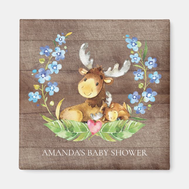 Aimant Baby shower d'orignal mou Favoriser l'aimant (Devant)