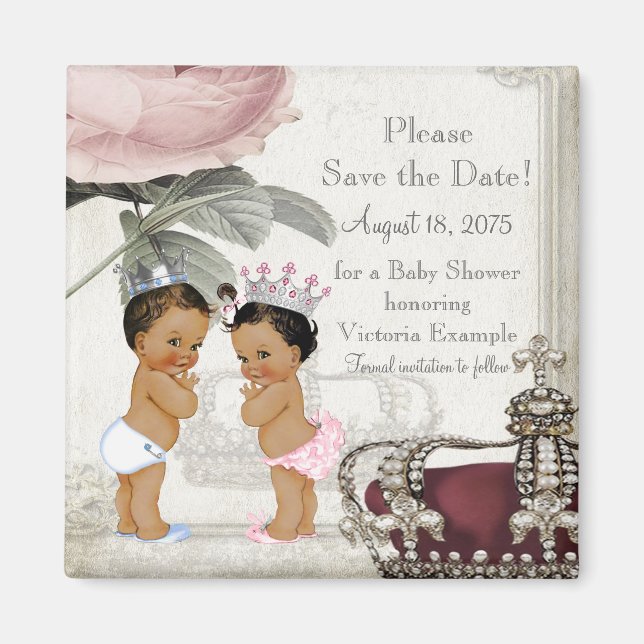 Aimant Baby shower Enregistrer l'aimant de date (Devant)