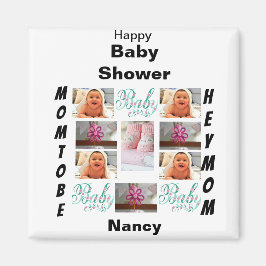 Aimant Baby shower personnalisé 11 Collage photo