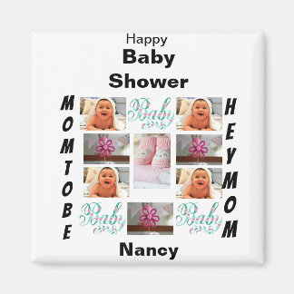 Aimant Baby shower personnalisé 11 Collage photo