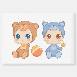 Aimant Baby Twins Bear Chat Jumpsuit