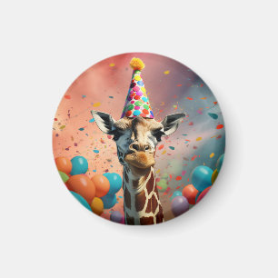 Aimant Badge d'anniversaire girafe, aimant, amusant