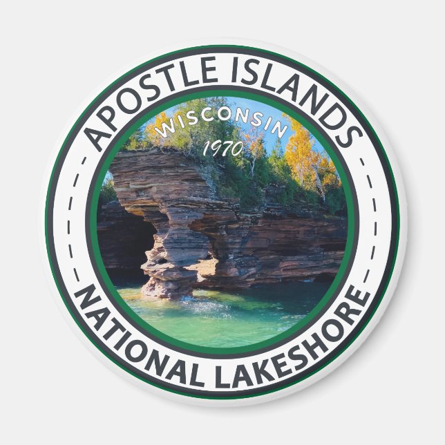 Aimant Badge du Wisconsin du Lakeshore national des îles  (Devant)