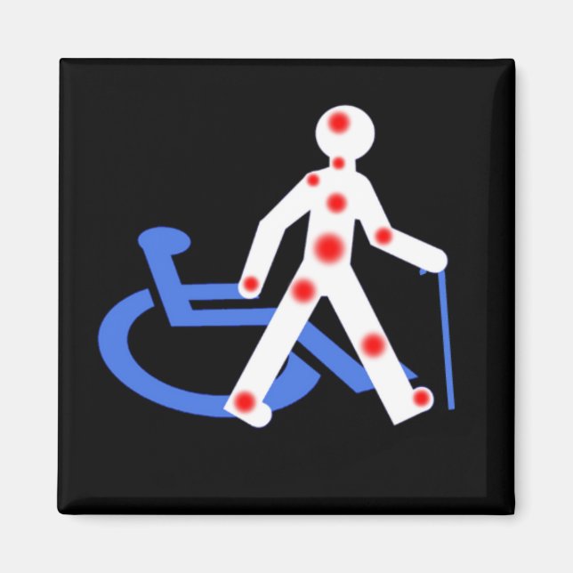 Aimant Badge Rond 5 Cm Porte-clefs Handicap invisible / V (Devant)