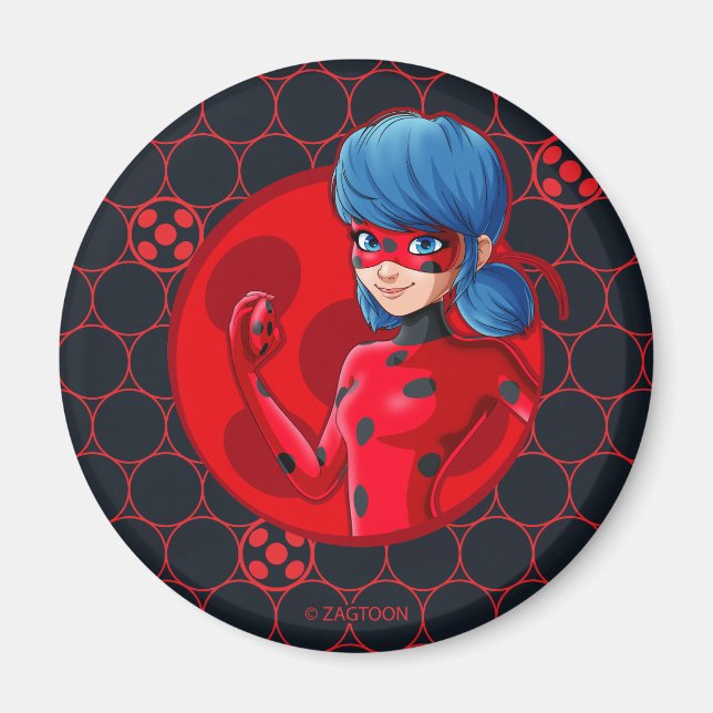 Aimant Badge rouge Ladybug (Devant)