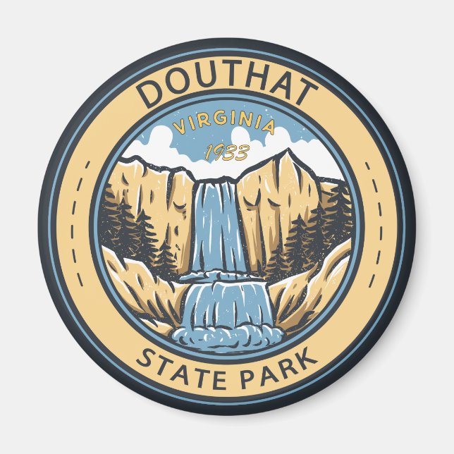 Aimant Badge Virginia du Parc d'État de Douthat (Devant)