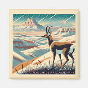 Aimant Badlands National Park Winter Souvenir Cadeau