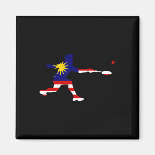 Aimant Badminton Malaysian Drapeau Racquet Shuttle Men Pl