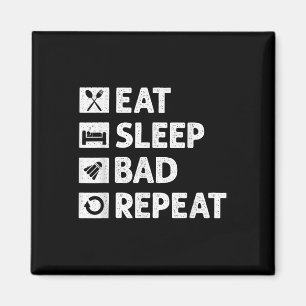 Aimant Badminton Mange Sleep Répéter Funny Shuttle Meme