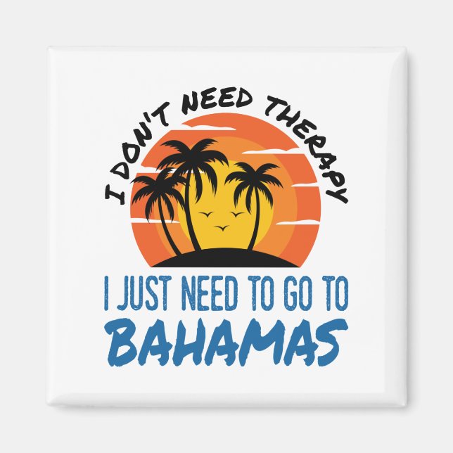 Aimant Bahamas Vacation Tropical Beach Trip Therapy (Devant)