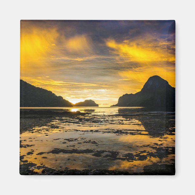 Aimant Baie d'El Nido au coucher du soleil (Devant)