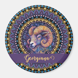 Aimant Baies Whimsical personnalisées Zodiac Dot Mandala