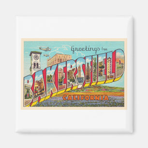 Aimant Bakersfield California CA Grande Lettre Carte post