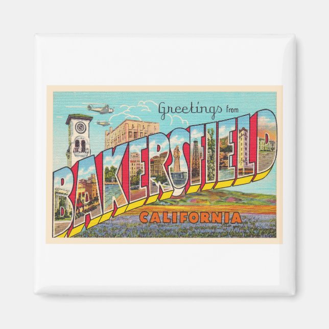 Aimant Bakersfield California CA Grande Lettre Carte post (Devant)