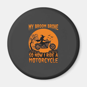 Aimant Balai Casse Halloween Sorcière Moto Chauves-Souris