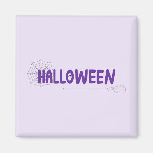 Aimant Balai de Halloween mystique et détail de toile dél