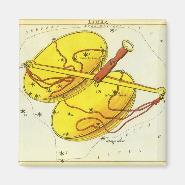 Aimant Balance de la Vierge Antique Constellation Miroir  (Devant)
