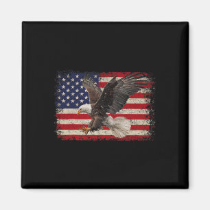 Aimant Bald Eagle 4 juillet Américain Drapeau Eagle Pat