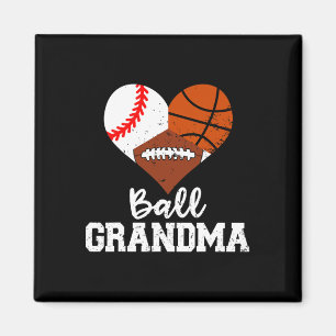 Aimant Ball Grand-mère Amusant Baseball de basket-ball Fo