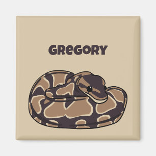 Aimant Ball Python Snake, Brown et Tan Personnalisé