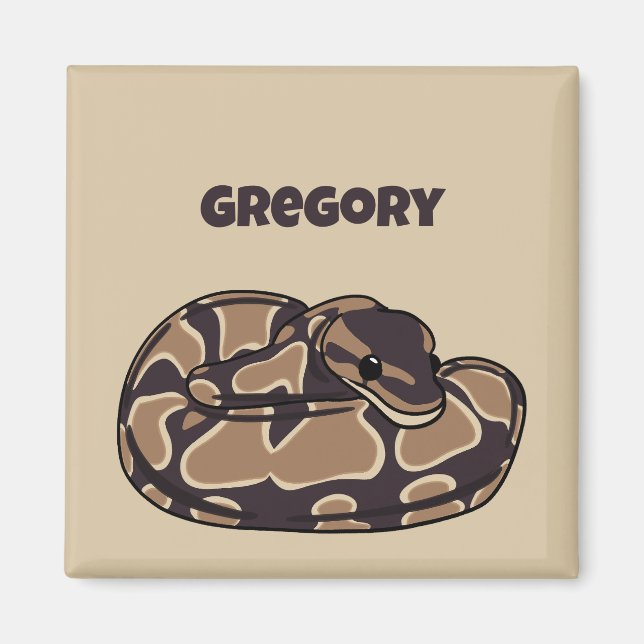 Aimant Ball Python Snake, Brown et Tan Personnalisé (Devant)