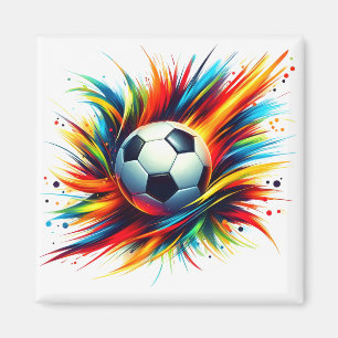 Aimant Balle de football Splash Futuriste Football Abstra