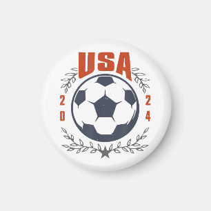 Aimant Balle de football USA 2024 Étoiles & Couronne de L