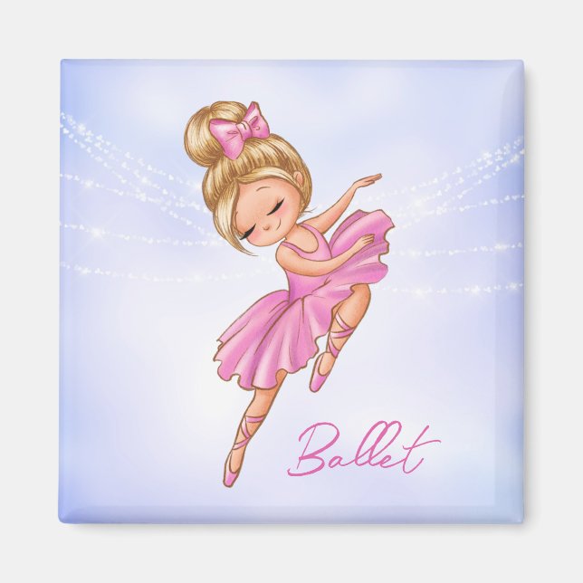 Aimant Ballerina Girl Rose, Violet Jolie Ballet (Devant)