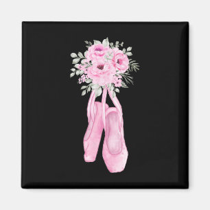 Aimant Ballerina Pointe Chaussures Fleurs Ballet Danseur 