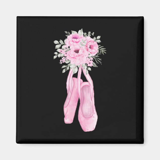 Aimant Ballerina Pointe Chaussures Fleurs Ballet Danseur  (Devant)