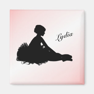 Aimant Ballerine Fatiguée Personnalisée avec Nom Rose