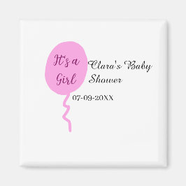 Aimant Ballon rose c'est une fille baby shower ajouter no
