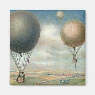 Aimant Ballons à air chaud de transport vintage, Dirigeab