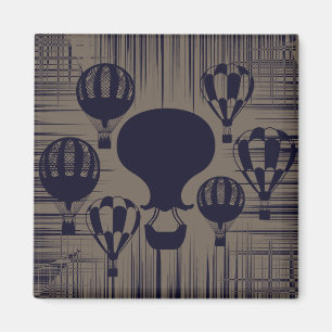 Aimant Ballons à air chaud vintage Grunge en état de d