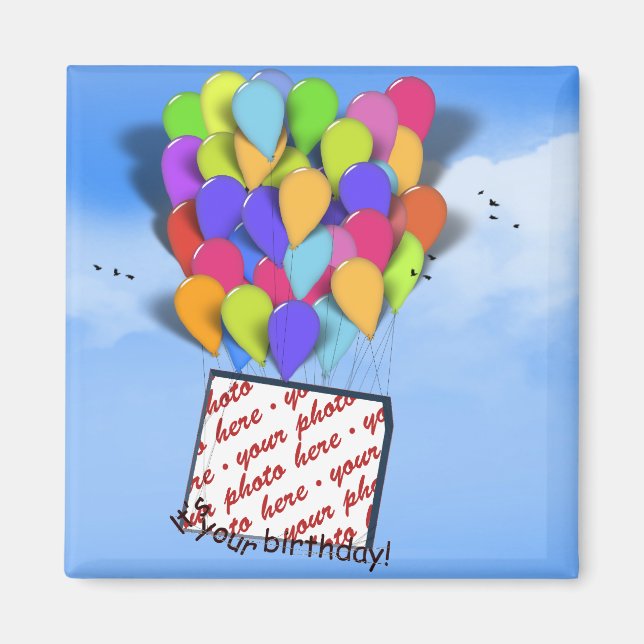 Aimant Ballons d'anniversaire dans le cadre photo Sky (Devant)