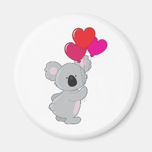 Aimant Ballons de coeur de koala