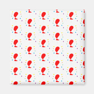 Aimant Ballons rouges avec motif confetti coloré
