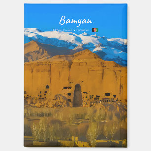 Aimant Bamyan, Afghanistan - Vallée des falaises de Boudd