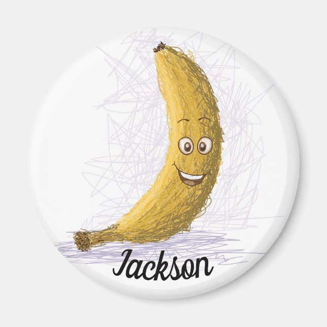 Aimant Banana drôle nom personnalisé mignon réfrigérateur (Devant)