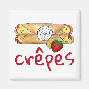 Aimant Banana fraise Crêpes Cuisine française Crème