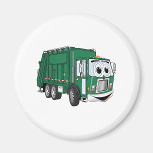 Aimant Bande dessinée de sourire verte de camion à