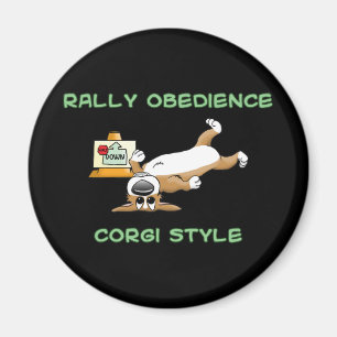 Aimant Bande dessinée drôle de Rassemblement-o de corgi