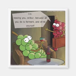 Aimant Bande dessinée drôle de rupture de raisin, nourrit